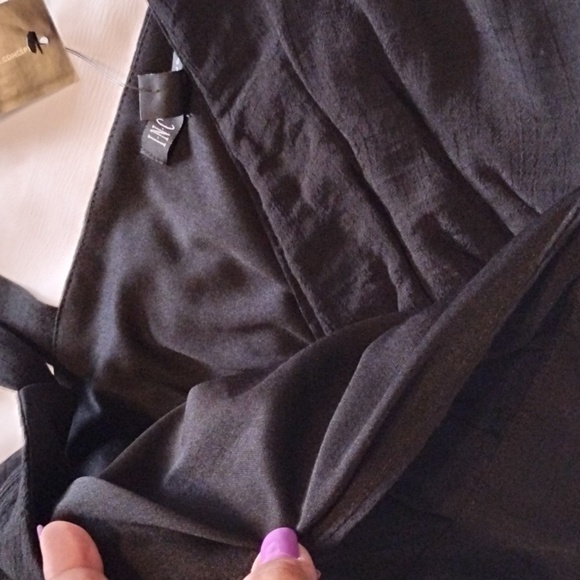 Inc. Womans Deep Black Shoulder Straps, V-Neck Mini Dress, Size L, NWT - Picture 4 of 14